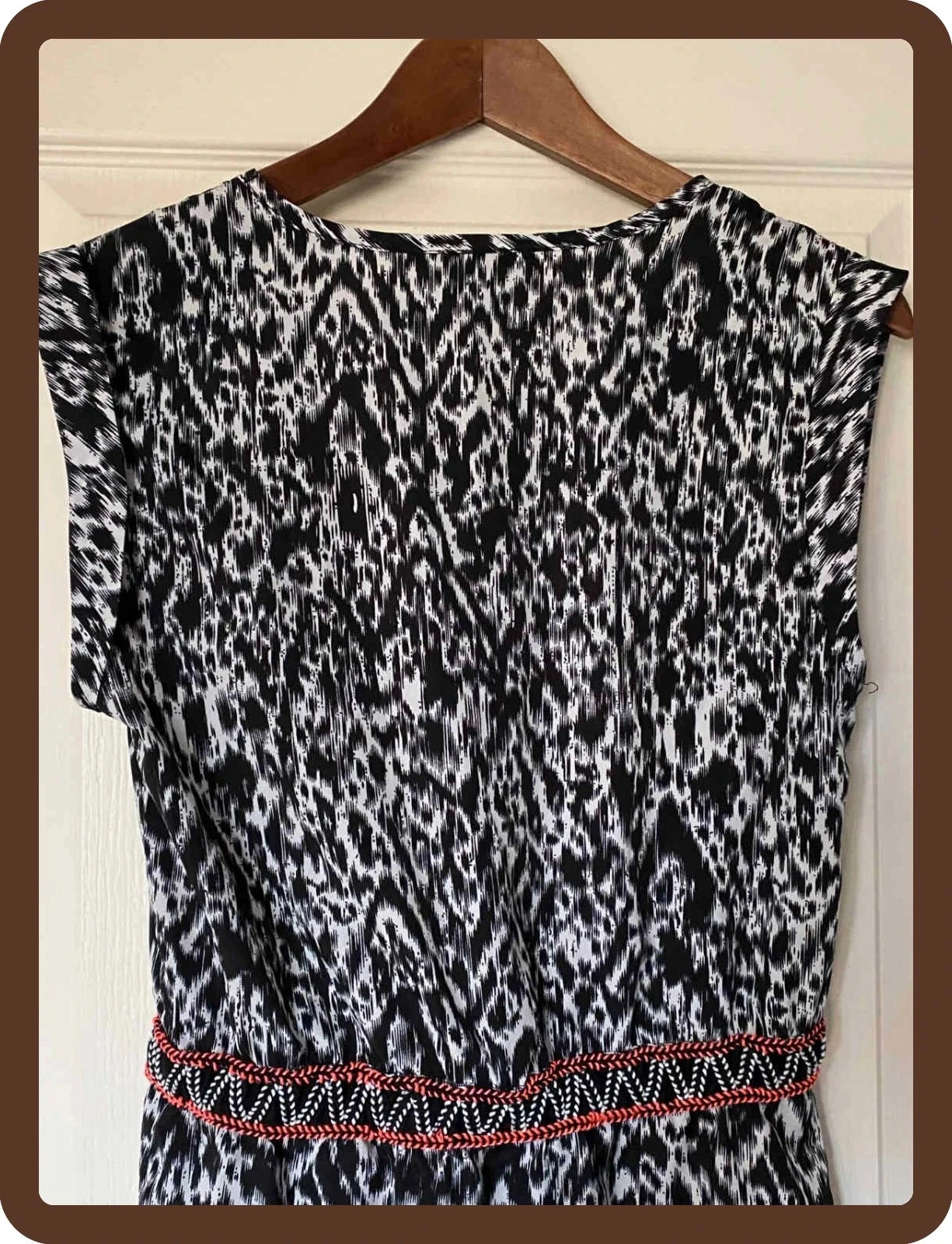 Vestido Kaporal preto e branco estampado + cinto trançado T36 – estilo boêmio chique – photo 7